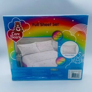 NEW Care Bears‎ Sheet Set Full Size Pink Raindbows Microfiber